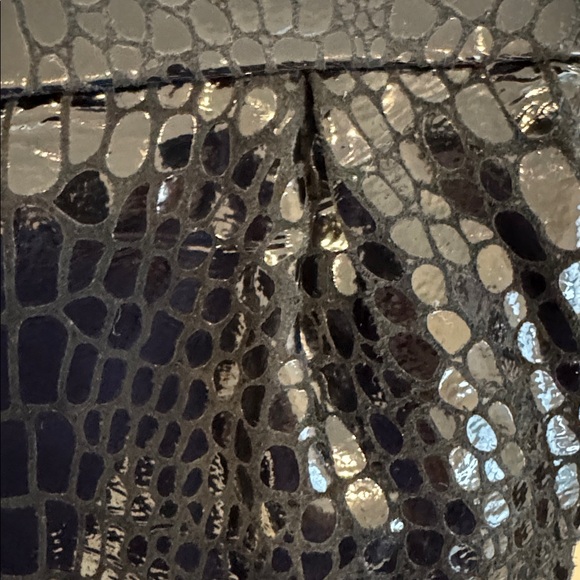 Kate Spade black glossy goat leather snake embossed frame clutch crossbody EUC - Picture 7 of 11